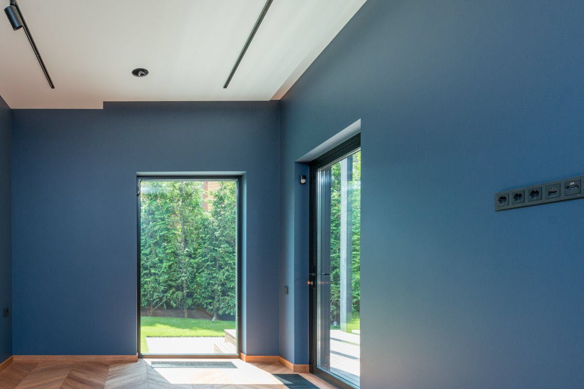 House Interior Recently Painted In Blue